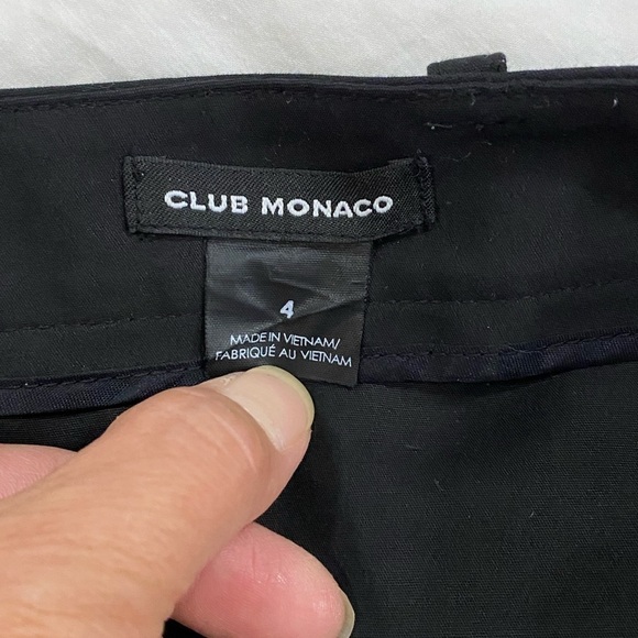 CLUB MONACO women black preppy straight career work casual party trousers size 4 - Picture 6 of 12